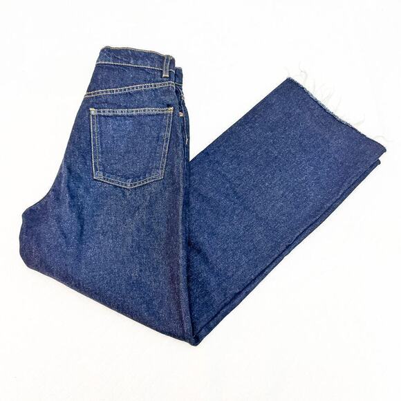 Zara Wide Leg Dark Wash Denim Jeans High Rise Flare Size 2 - Picture 7 of 7